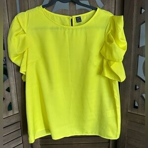 SHEIN Bright Yellow Women's Top- Size L